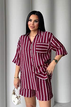183260 TOPTAN ÇİZGİLİ ŞORT TAKIM