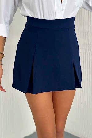183930 TOPTAN LACİVERT ŞORT ETEK