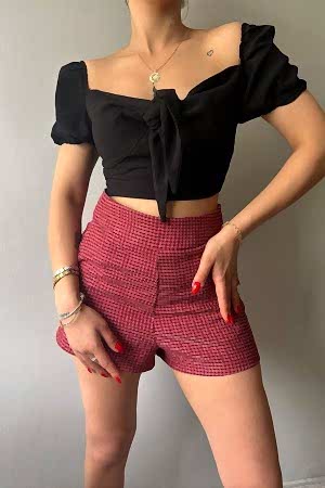 229078 BORDO ŞORT
