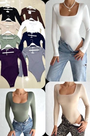 230078 BEYAZ BODYSUIT CROP