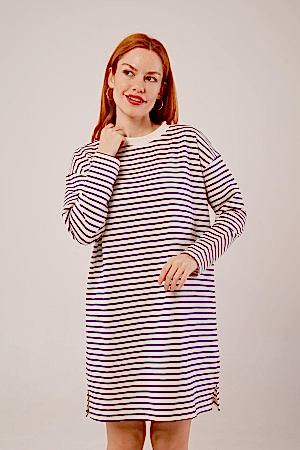 H4719-LACİVERT-L BEYAZ SWEAT