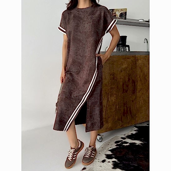 BATIK KUMAS SERITLI ELBISE 190383