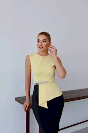 TAŞ DETAY BLUZ ABIYE ELBISE 190272