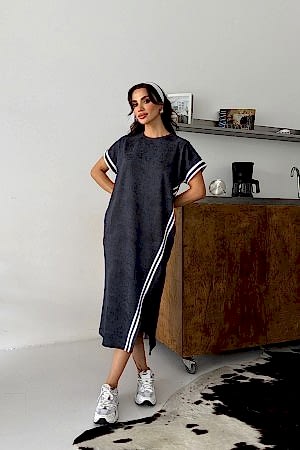 BATIK KUMAS SERITLI ELBISE 190384