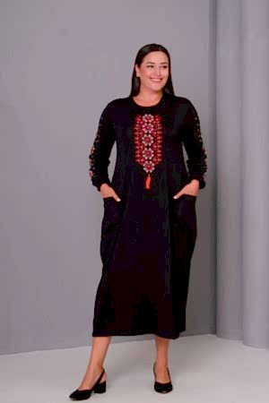 SİYAH ELBİSE VİSKON KUMAŞ 185796